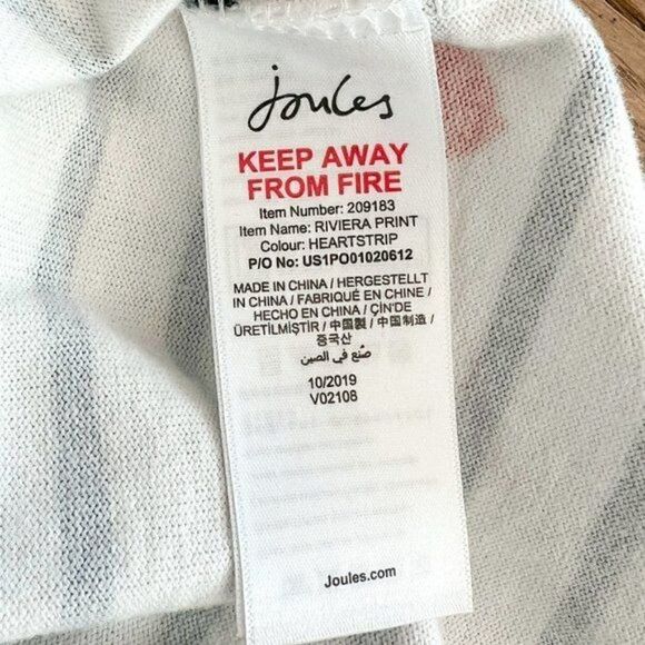 Joules Riviera Heart Stripe Valentine Jersey Shift Dress, Size 4 - Picture 6 of 7